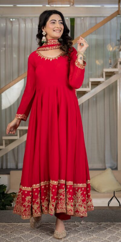 ND 5080 Red Rangoli Silk Perfect for Wedding, Party, Holi, Pooja, Anniversary – Salwar Suit. Get it for ₹2849. Delivery 4-6 Working Days. Shop now. | Jump Suits, Straight Suits, Casual Suits, Creative suits, Designer Suits, Palazzo Suits, Party Wear Suits, Patiala Suits, Salwar suit