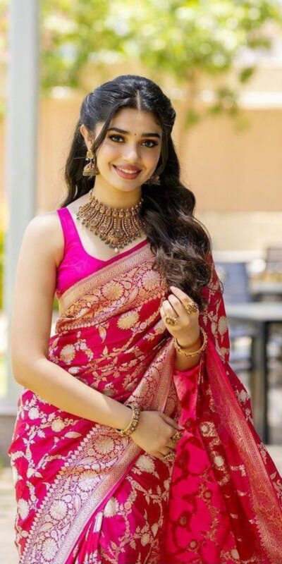 KP 6016 Pink Color Soft Lichi Silk Jacquard On All Over Saree Casual, Party Wear, Wedding, Events Etc. Expected Delivery 4-6 Working Days @1549/- | Bollywood Sarees, Creative Sarees, Designer Sarees, Embroidered Sarees, Ethnic Saree, Modern Digital sarees, Party Wear Sarees, Sarees