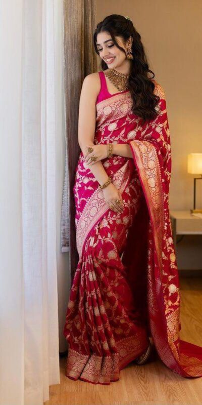 KP 6016 Pink Color Soft Lichi Silk Jacquard On All Over Saree Casual, Party Wear, Wedding, Events Etc. Expected Delivery 4-6 Working Days @1549/- | Bollywood Sarees, Creative Sarees, Designer Sarees, Embroidered Sarees, Ethnic Saree, Modern Digital sarees, Party Wear Sarees, Sarees