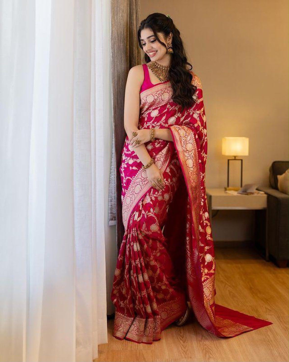 KP 6016 Pink Color Soft Lichi Silk Jacquard On All Over Saree Casual, Party Wear, Wedding, Events Etc. Expected Delivery 4-6 Working Days @1549/- | Bollywood Sarees, Creative Sarees, Designer Sarees, Embroidered Sarees, Ethnic Saree, Modern Digital sarees, Party Wear Sarees, Sarees