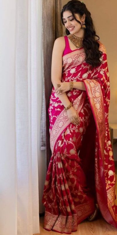 KP 6016 Pink Color Soft Lichi Silk Jacquard On All Over Saree Casual, Party Wear, Wedding, Events Etc. Expected Delivery 4-6 Working Days @1549/- | Bollywood Sarees, Creative Sarees, Designer Sarees, Embroidered Sarees, Ethnic Saree, Modern Digital sarees, Party Wear Sarees, Sarees