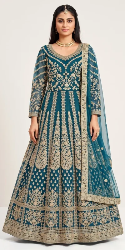 FC 2701 Teal Sequins Work & Embroidery Work Salwar Suitin Peach Butterfly Net. Grab it for ₹3149. Delivery 4-6 Working Days. Shop now. | Jump Suits, Straight Suits, Casual Suits, Creative suits, Designer Suits, Palazzo Suits, Party Wear Suits, Patiala Suits, Salwar suit