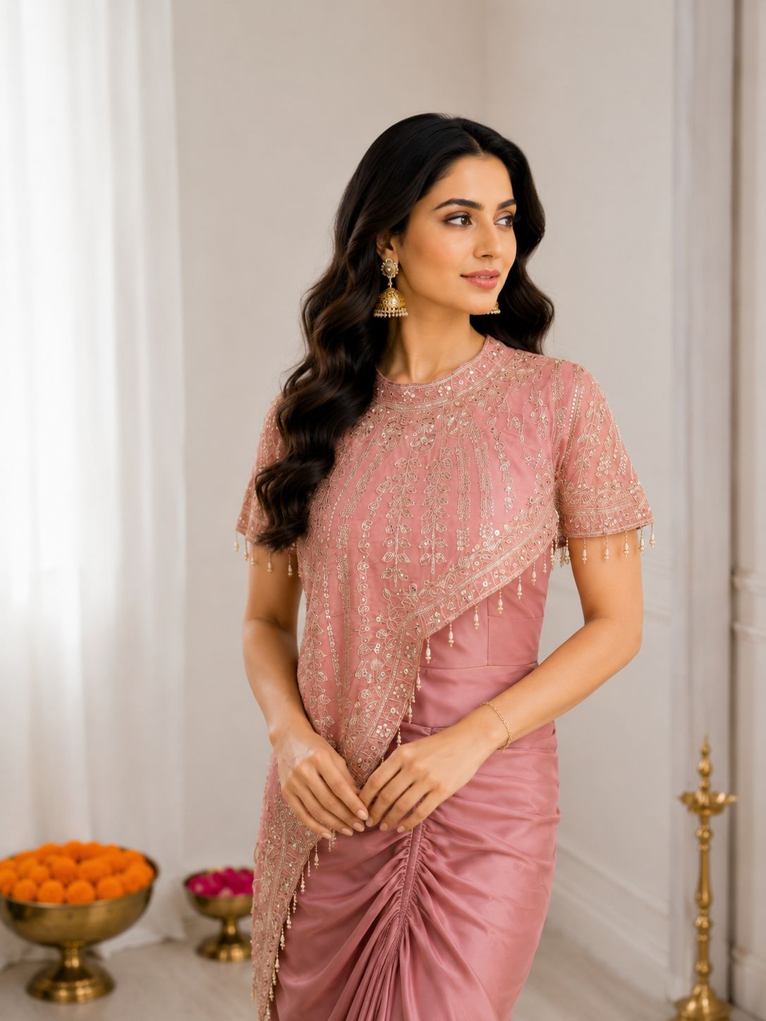 BB 71 Peach Crepe Silk Dhoti Suit Perfect for Wedding, Party, Festival Celebrations, Holi, Pooja – . Introductory Price ₹2199. Delivery 4-6 Working | Jump Suits, Straight Suits, Casual Suits, Creative suits, Designer Suits, Palazzo Suits, Party Wear Suits, Patiala Suits, Salwar suit