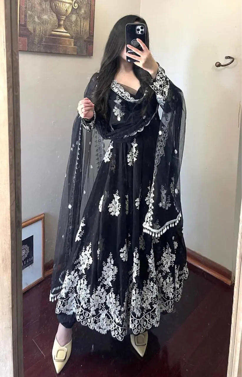 Ravishing Stylish Black Color Party Wear Anarkali