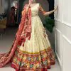 Angelic Yellow Color Tussar Silk With Heavy Tassels patola printed  Lehenga Choli