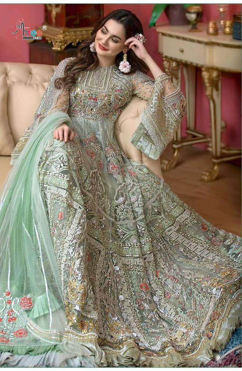 FC:-241 Green color heavy net with Embroidery And Sequence Stone Work Classic Anarkali Suit Wedding,Party,Festive@2299/- Only | Anarkali Suits, Bollywood Anarkali, Creative-Anarkali, Designer Anarkali, Embroidered Anarkali, Party Wear Anarkali