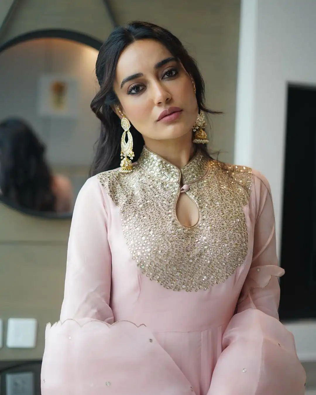 ZSR 794 Baby Pink Color Georgette Embroidery Sequence Work Gown Casual, Wedding, Party, Festive, Events Etc. Expected Delivery 4-6 Working Days 2199/- | Bollywood Gowns, Creative Gowns, Designer Gowns, Embroidered Gowns, Gowns, Party Wear Gowns