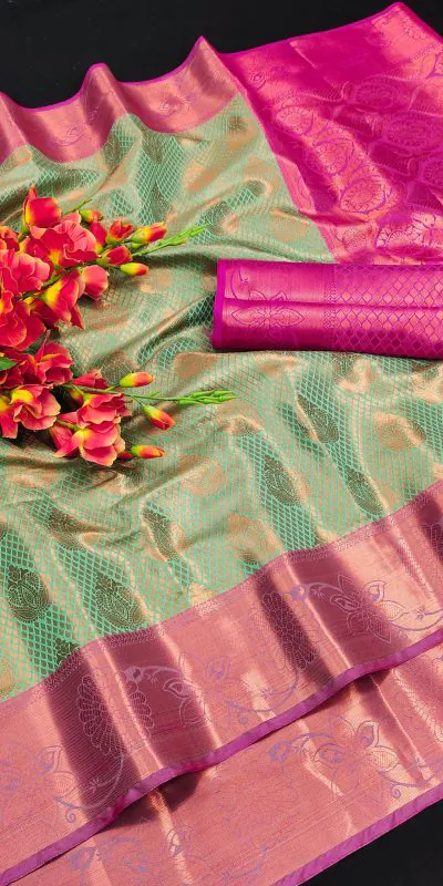 MB™3269 Green Color Lichi Silk Gold, Silver Zari Weaving Saree Casual, Party Wear Wedding, Events, Festival, Etc. Expected Delivery 4-6 Working Days @1599/- | Bollywood Sarees, Creative Sarees, Designer Sarees, Embroidered Sarees, Ethnic Saree, Modern Digital sarees, Party Wear Sarees, Sarees