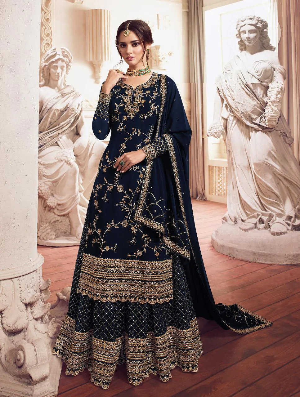 LT 4902 Stone Green color Georgette With Embroidery sequence Work Sharara Suit Wedding, Festive, Events Etc. Expected Delivery 4-6 Working Days @2099/- | Jump Suits, Casual Suits, Creative suits, Designer Suits, Palazzo Suits, Party Wear Suits, Patiala Suits, Salwar suit, Straight Suits