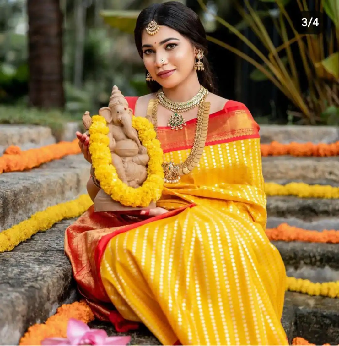 DDF-Yellow Color Soft Silk Ordinary Design Saree Rich Pallu Casual, Party Wear, Wedding, Events, Festivals Wear Etc. Expected Delivery 4-6 Working Days 1449 | Bollywood Sarees, Creative Sarees, Designer Sarees, Embroidered Sarees, Ethnic Saree, Modern Digital sarees, Party Wear Sarees, Sarees