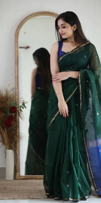 KP 5034 Dark Green Color Soft Lilan Slab Jacquard  Work Saree Casual, Party Wear, Wedding, Events Etc. Expected Delivery 4-6 Working Days @1449/- | Bollywood Sarees, Creative Sarees, Designer Sarees, Embroidered Sarees, Ethnic Saree, Modern Digital sarees, Party Wear Sarees, Sarees