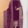 Purple Georgette Embroidery Stone Work Sharara Suit