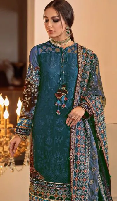 Ds 129 Royal Blue Color Georgette Embroidery Stone work Sharara suit Wedding, Party, Festive, Events Etc. Expected Delivery 4-6 Working Days @2049/- | Casual Suits, Creative suits, Designer Suits, Palazzo Suits, Party Wear Suits, Salwar suit, Straight Suits