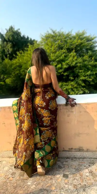 JR 471 Coffee Color Printed Manipuri Silk Saree Casual, Party Wear, Wedding, Events Etc. Expected Delivery 4-6 Working Days 1249/- | Bollywood Sarees, Creative Sarees, Designer Sarees, Embroidered Sarees, Ethnic Saree, Modern Digital sarees, Party Wear Sarees, Sarees