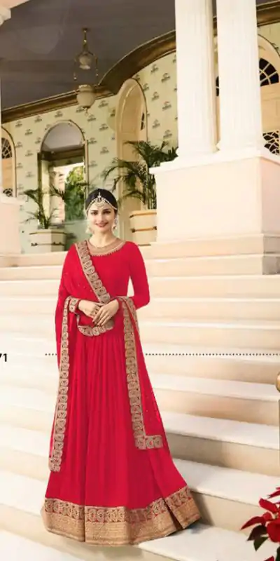 FC 7171 Red Color Georgette Embroidery work Anarkali Suit Casual, Wedding, Party, Festive, Events Etc. Expected Delivery 4-6 Working Days @1999/- | Anarkali Suits, Bollywood Anarkali, Creative-Anarkali, Designer Anarkali, Embroidered Anarkali, Party Wear Anarkali