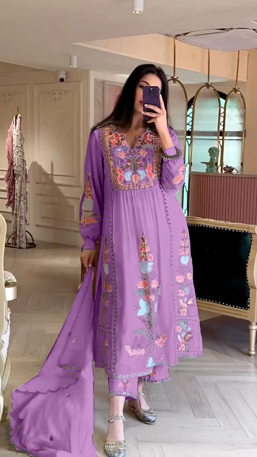 AD118 Violet Color Georgette Embroidery Work Salwar Suit Casual, Wedding, Festive, Events Etc. Expected Delivery  4-6 Working Days @1950/- | Jump Suits, Casual Suits, Creative suits, Designer Suits, Palazzo Suits, Party Wear Suits, Salwar suit, Straight Suits