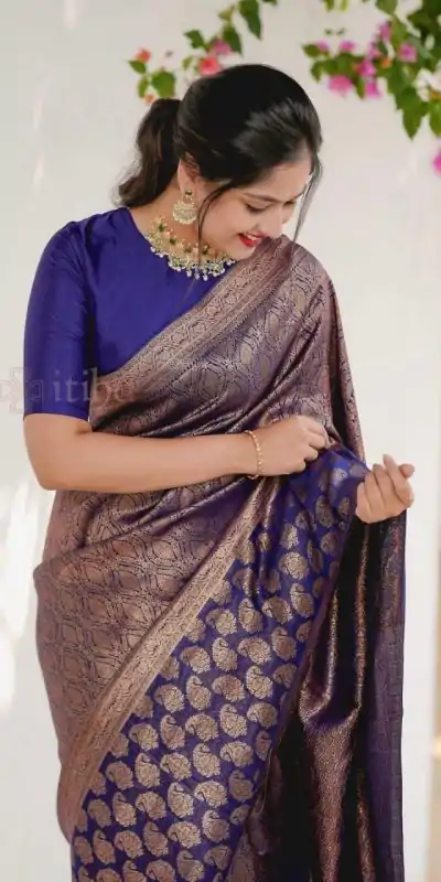 DDF SUPRIYA Navy Blue Color Soft Lichi Silk With Ordinary Design Saree Casual, Party Wear, Wedding, Events Etc. Expected Delivery 4-6 Working Days 1399/- | Bollywood Sarees, Creative Sarees, Designer Sarees, Embroidered Sarees, Ethnic Saree, Modern Digital sarees, Party Wear Sarees, Sarees