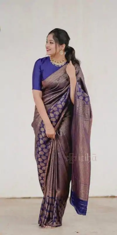 DDF SUPRIYA Navy Blue Color Soft Lichi Silk With Ordinary Design Saree Casual, Party Wear, Wedding, Events Etc. Expected Delivery 4-6 Working Days 1399/- | Bollywood Sarees, Creative Sarees, Designer Sarees, Embroidered Sarees, Ethnic Saree, Modern Digital sarees, Party Wear Sarees, Sarees
