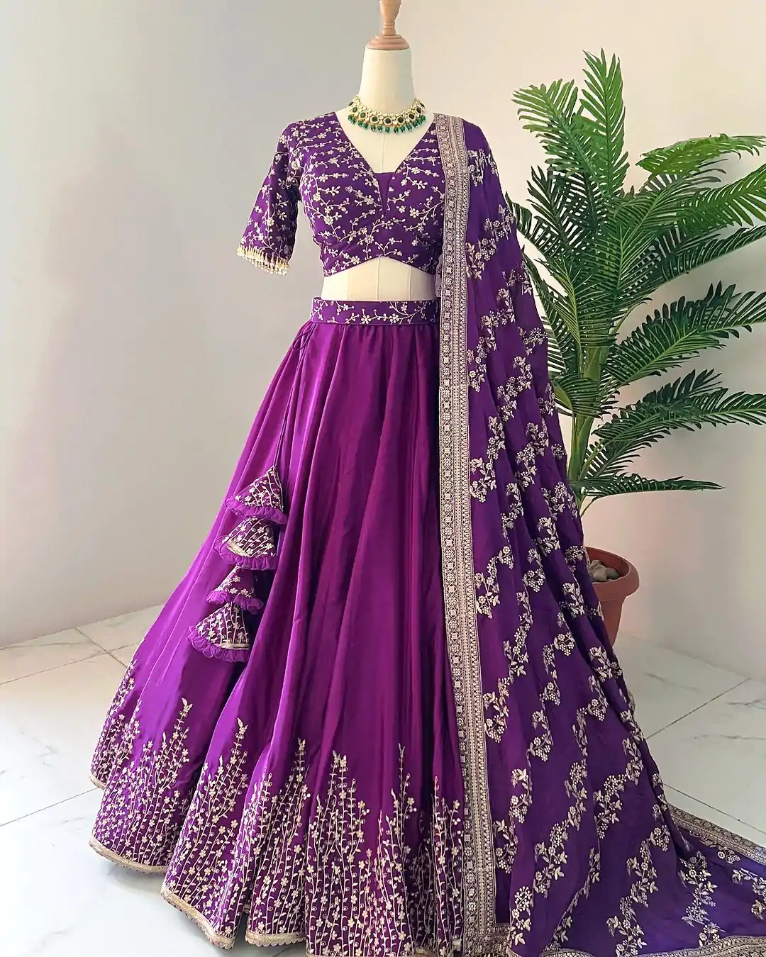ZF 358 Purple Color Faux Georgette With Heavy Embroidery Sequence Work Lehenga Choli Wedding, Party, Events Etc. Expected Delivery 4-6 Working Days 2099/- | Bollywood Lehenga, Creative Lehenga, Designer Lehenga, Embroidered Lehenga, Lehenga, Party Wear Lehenga