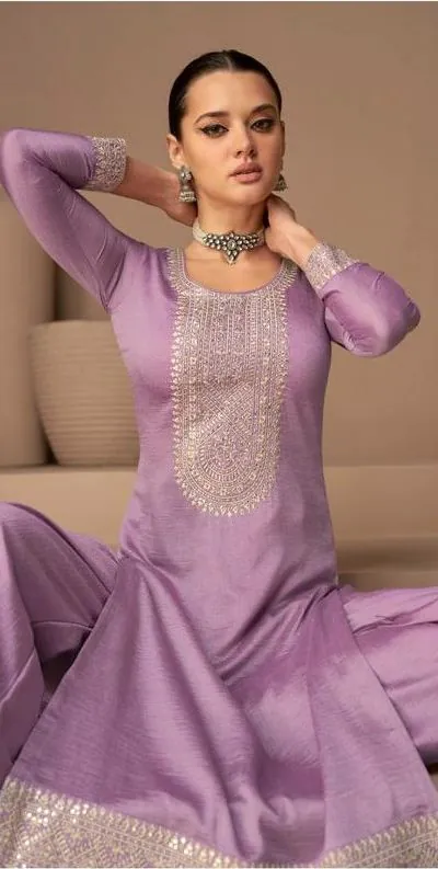 Ashirwad 9525 Purple Color Sequence Embroidery Stone Work Salwar Suit , Wedding, Party, Festive, Events Etc. Expected Delivery 4-6 Working Days @2250/- | Jump Suits, Casual Suits, Creative suits, Designer Suits, Palazzo Suits, Party Wear Suits, Salwar suit, Straight Suits