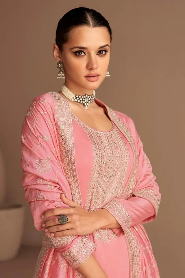Ashirwad 9523 Pink Color Sequence Embroidery Stone Work Salwar Suit , Wedding, Party, Festive, Events Etc. Expected Delivery 4-6 Working Days @2250/- | Jump Suits, Casual Suits, Creative suits, Designer Suits, Palazzo Suits, Party Wear Suits, Salwar suit, Straight Suits