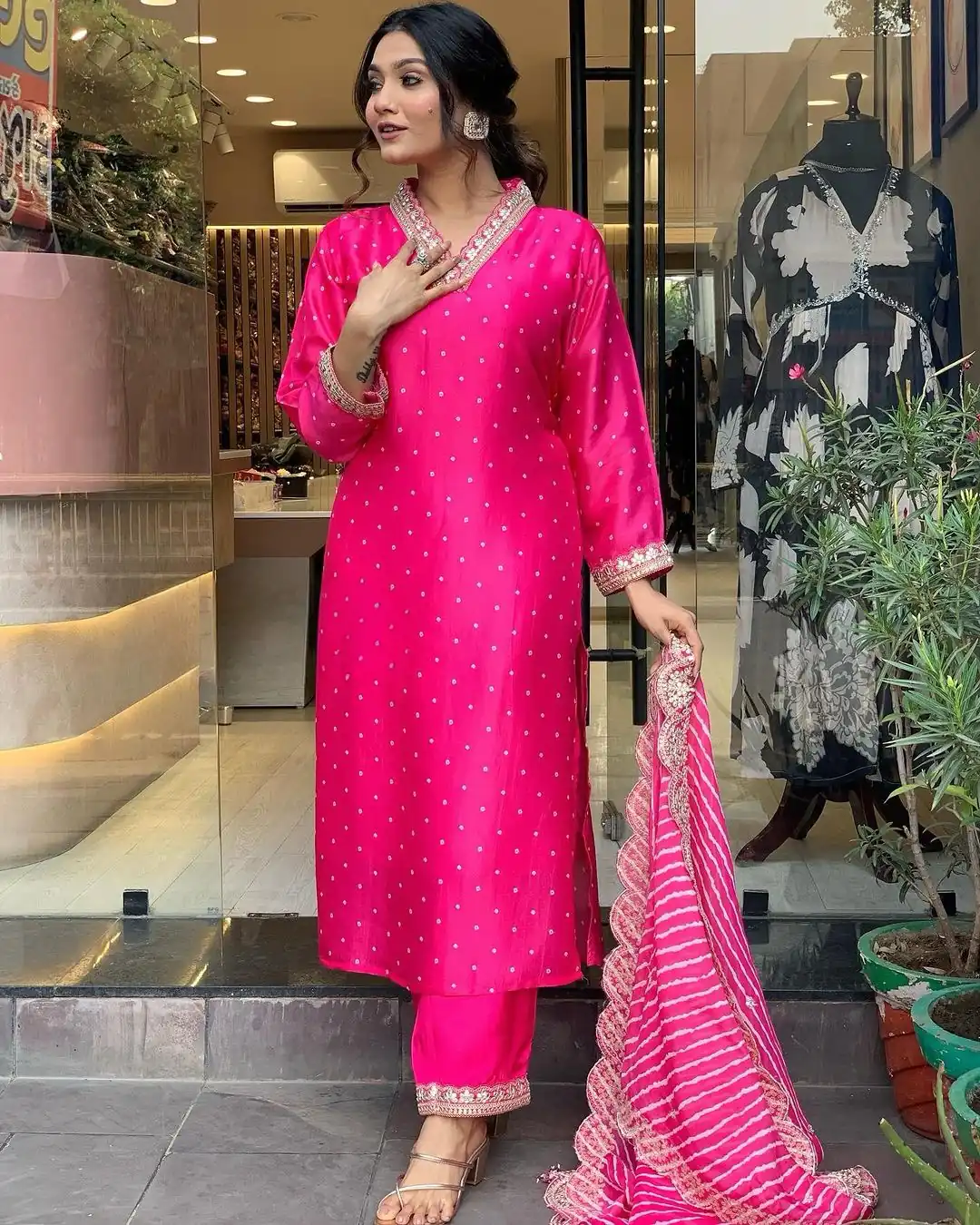 AD 149 Pink Color Heavy Modal Silk Embroidery work Kurti Casual, Wedding, Party, Festive, Events Etc. Expected Delivery 4-6 Working Days @1899/- | Bollywood Kurti, Creative Kurtis, Designer Kurti, Kurti, Party Wear Kurti, Selfie Kurti