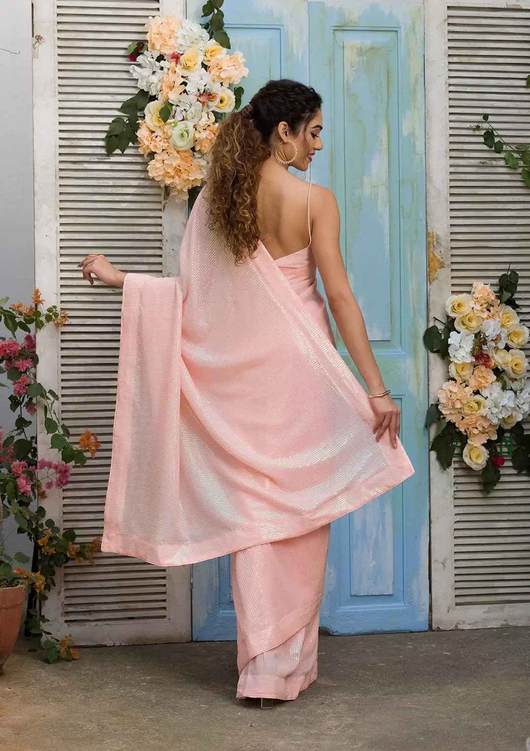 DF 3403 Pink Color Georgette Rainbow Sequence Embroidery Work Saree Casual, Wedding, Festive, Events Etc. Expected Delivery 4-6 Working Days @1649/- | Bollywood Sarees, Creative Sarees, Designer Sarees, Embroidered Sarees, Ethnic Saree, Modern Digital sarees, Party Wear Sarees, Sarees