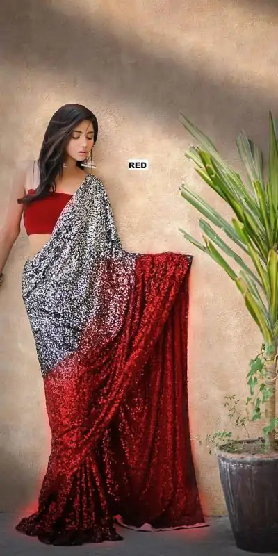 DF 3367 Red Color Heavy 60 Gram Georgette Sequins Work Saree Casual, Party Wear, Wedding, Events Etc Delivery Expected.4-6 Working Days 1750/- | Bollywood Sarees, Creative Sarees, Designer Sarees, Embroidered Sarees, Ethnic Saree, Modern Digital sarees, Party Wear Sarees, Sarees