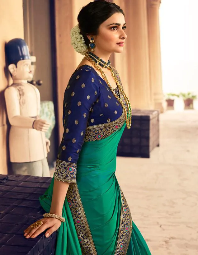 JR TANVI Rama Green Saree : Premium Sana Silk With Beautiful Jacquard Lace Blouse : Heavy Jacquard Fabrics Daily, Casual, Festive @1549/- | Bollywood Sarees, Creative Sarees, Designer Sarees, Embroidered Sarees, Ethnic Saree, Modern Digital sarees, Party Wear Sarees, Sarees