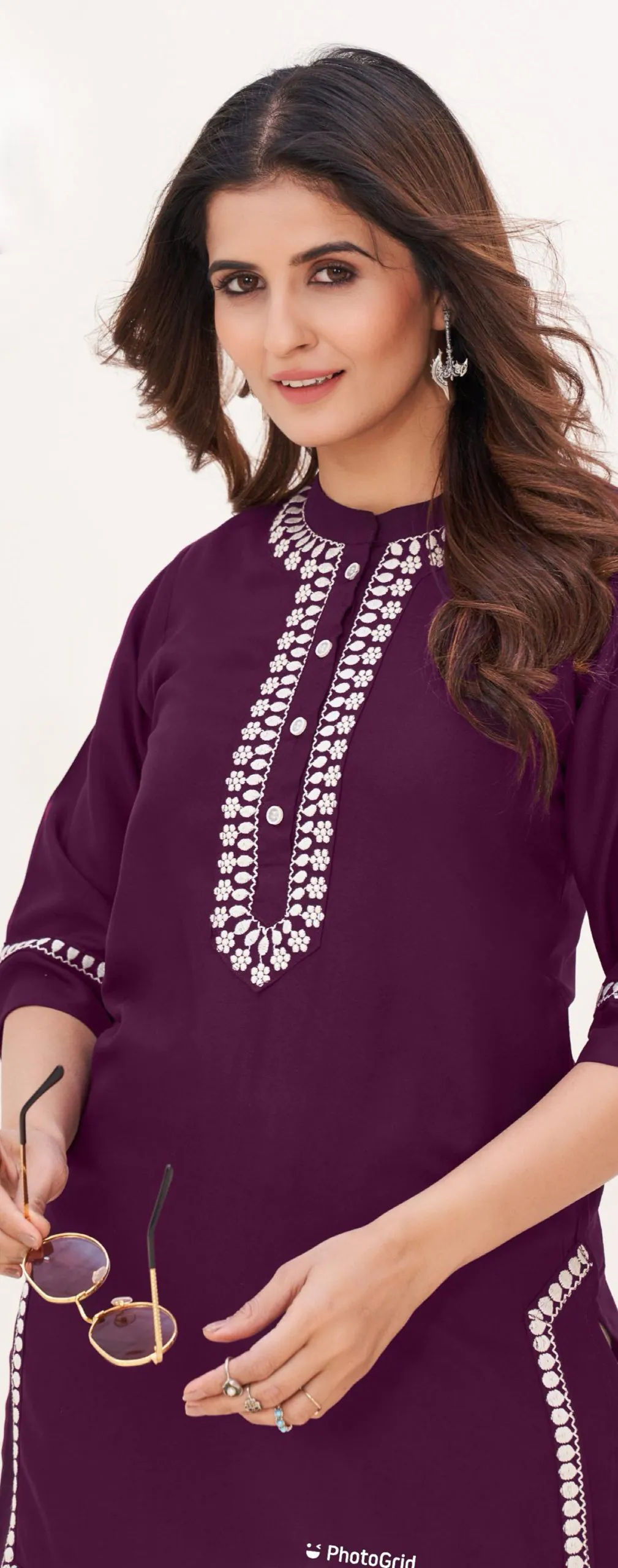INLI Zia Purple Color Heavy Rayon With Embroidery work Kurti Casual, Wedding, Party, Festive, Events Etc. Expected Delivery 4-6 Working Days @1299/- | Bollywood Kurti, Creative Kurtis, Designer Kurti, Kurti, Party Wear Kurti, Selfie Kurti