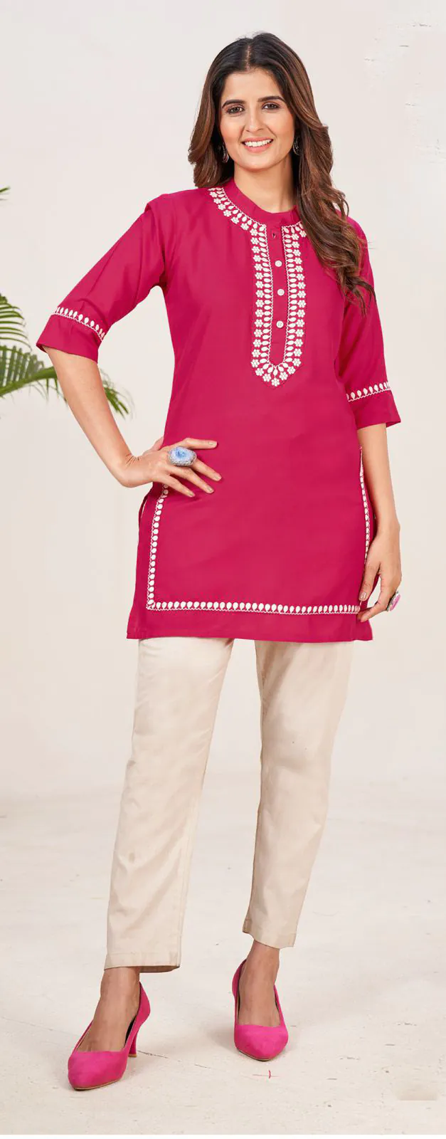 INLI Zia Red Color Heavy Rayon With Embroidery work Kurti Casual, Wedding, Party, Festive, Events Etc. Expected Delivery 4-6 Working Days @1299/- | Bollywood Kurti, Creative Kurtis, Designer Kurti, Kurti, Party Wear Kurti, Selfie Kurti