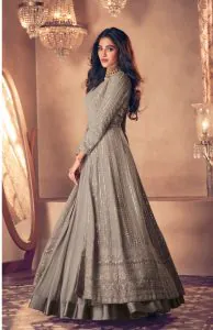 FC:-122 Grey color heavy Georgette with Embroidery And Santoon Work Classic Designer Suit Wedding,Party,Festive@2399/- Only | Anarkali Suits, Bollywood Anarkali, Creative-Anarkali, Designer Anarkali, Embroidered Anarkali, Party Wear Anarkali