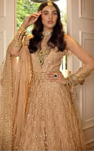 slim fit dress slacks Radiant Yellow Anarkali Suit Set – Ambraee main image 1