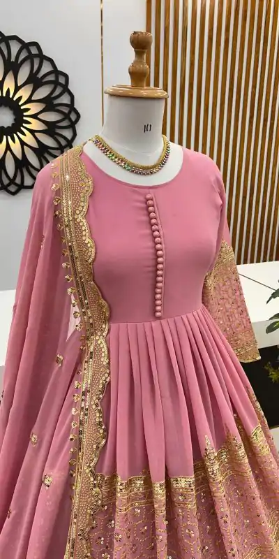 ZF 362 Pink Color Faux Georgette With Heavy Embroidery Sequence Work Lehenga Choli Wedding, Party, Events Etc. Expected Delivery 4-6 Working Days 2099/- | Bollywood Lehenga, Creative Lehenga, Designer Lehenga, Embroidered Lehenga, Lehenga, Party Wear Lehenga