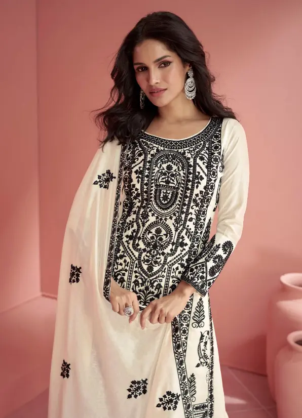 Ashirwad 9903  White Color heavy sequence Embroidery work Salwar Suit , Wedding, Party, Festive, Events Etc. Expected Delivery 4-6 Working Days @2999/- | Jump Suits, Casual Suits, Creative suits, Designer Suits, Palazzo Suits, Party Wear Suits, Patiala Suits, Salwar suit, Straight Suits