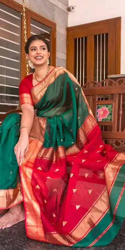 DDF Triveni Green  Color Banarasi Soft Silk Ordinary Design Saree Casual, Party Wear, Wedding, Events, Etc. Expected Delivery 4-6 Working Days 1499/- | Bollywood Sarees, Creative Sarees, Designer Sarees, Embroidered Sarees, Ethnic Saree, Modern Digital sarees, Party Wear Sarees, Sarees