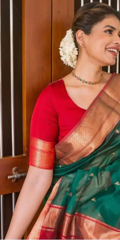 DDF Triveni Green  Color Banarasi Soft Silk Ordinary Design Saree Casual, Party Wear, Wedding, Events, Etc. Expected Delivery 4-6 Working Days 1499/- | Bollywood Sarees, Creative Sarees, Designer Sarees, Embroidered Sarees, Ethnic Saree, Modern Digital sarees, Party Wear Sarees, Sarees