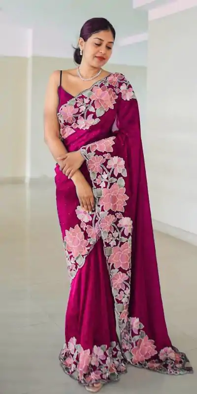 VVT 508 Wine Color Heavy Rangoli with Multi embroidery Saree Casual, Party Wear, Wedding, Events, Etc. Expected Delivery 4-6 Working Days 1999/- | Bollywood Sarees, Creative Sarees, Designer Sarees, Embroidered Sarees, Ethnic Saree, Modern Digital sarees, Party Wear Sarees, Sarees