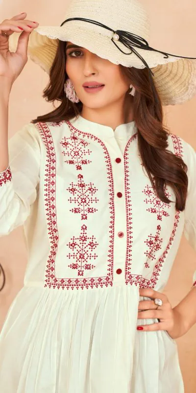 INLI Bubbly Yellow Color Heavy Rayon Embroidery work Kurti Casual, Wedding, Party, Festive, Events Etc. Expected Delivery 4-6 Working Days @999/- | Bollywood Kurti, Creative Kurtis, Designer Kurti, Kurti, Party Wear Kurti, Selfie Kurti