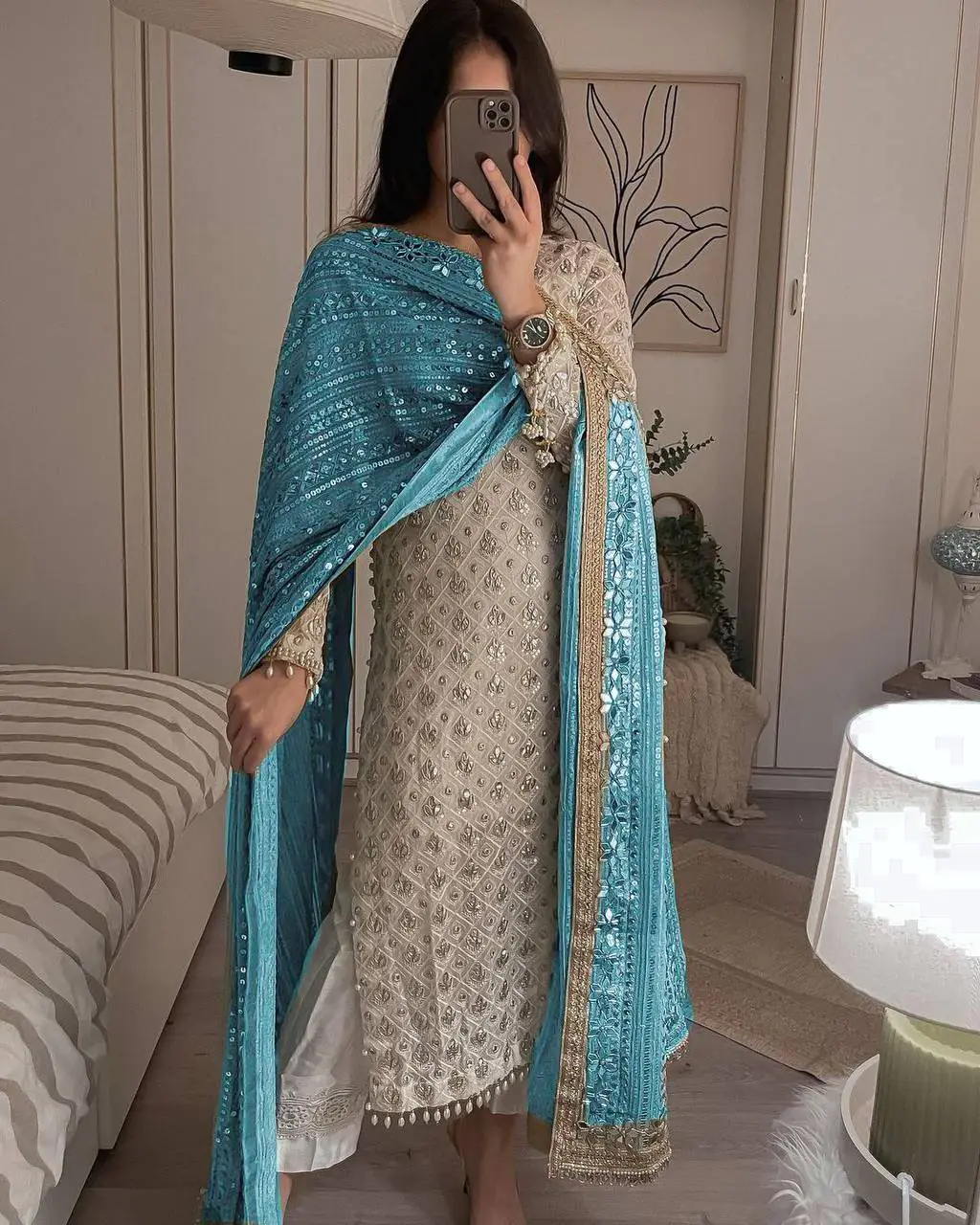 LG 1816 White Color Sequence Work Salwar Suit With Sky blue Dupatta Casual, Wedding, Festive, Events Etc. Expected Delivery 4-6 Working Days @2349/- | Casual Suits, Creative suits, Designer Suits, Party Wear Suits, Patiala Suits, Salwar suit, Straight Suits