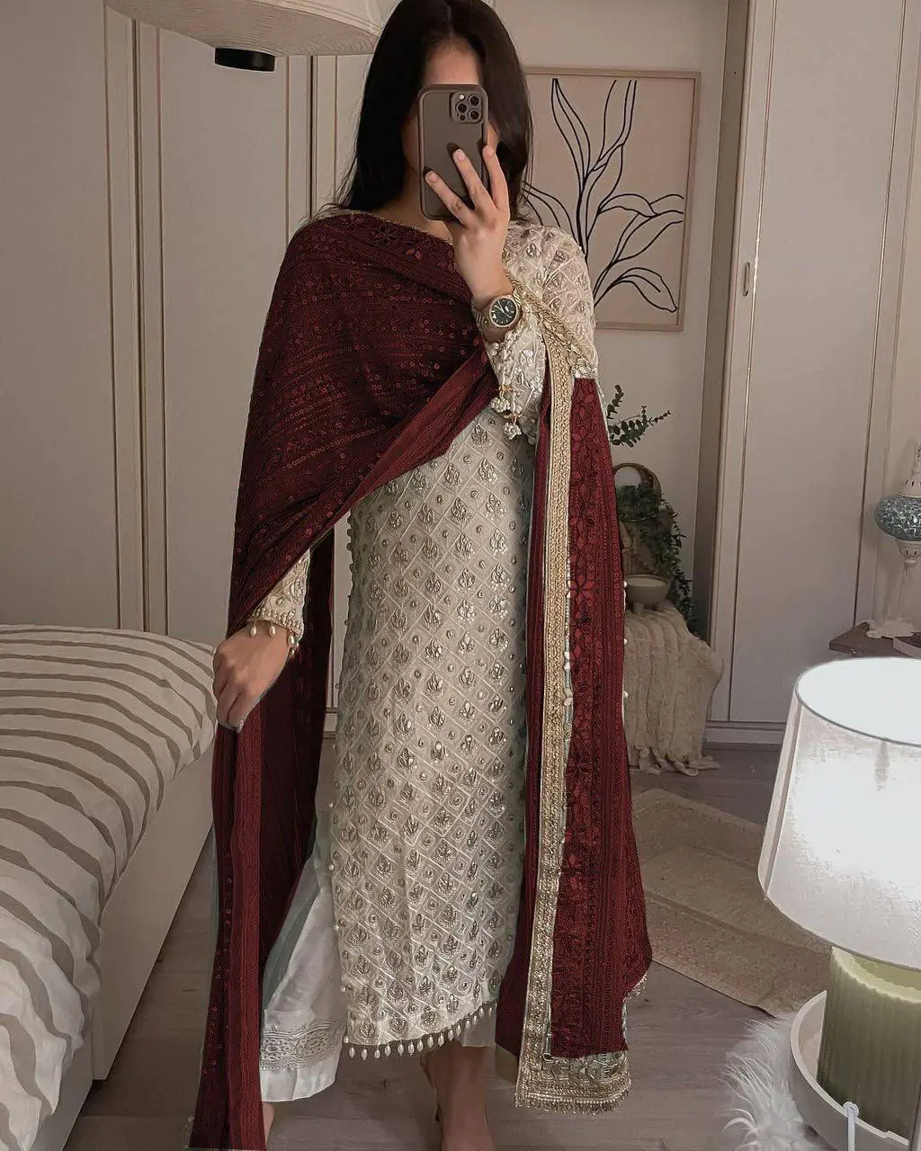 LG 1816 White Color Sequence Work Salwar Suit With Maroon Dupatta Casual, Wedding, Festive, Events Etc. Expected Delivery 4-6 Working Days @2349/- | Casual Suits, Creative suits, Designer Suits, Party Wear Suits, Patiala Suits, Salwar suit, Straight Suits