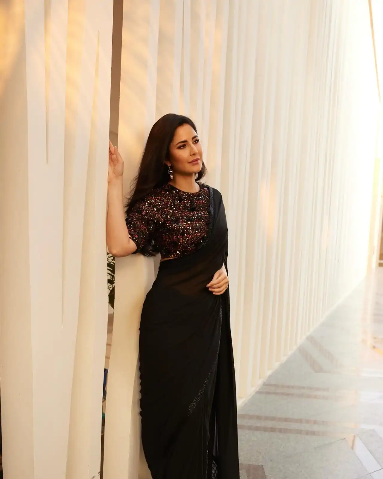 Rangoli Katrina Black Color Black Georgette sparkle lace border Saree Casual, Party Wear, Wedding, Events, Etc. Expected Delivery 4-6 Working Days 1549/- | Bollywood Sarees, Creative Sarees, Designer Sarees, Embroidered Sarees, Ethnic Saree, Modern Digital sarees, Party Wear Sarees, Sarees