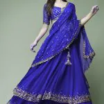 KF 1330 Royal Blue Lehenga : Georgette Blouse : Georgette Work : Sequence Embroidery Work With 2 Layer Ruffle Wedding, Party, Festive @2049/- Only | Bollywood Lehenga, Creative Lehenga, Designer Lehenga, Embroidered Lehenga, Lehenga, Party Wear Lehenga