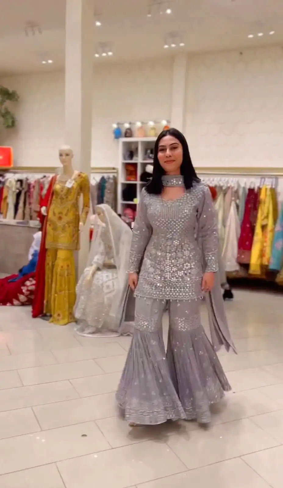 ZSR 3010 Grey Color Faux Georgette Embroidery Work Sharara Suit Casual, Wedding, Party, Festive, Events Etc. Expected Delivery 4-6 Working Days @2349/- | Jump Suits, Casual Suits, Creative suits, Designer Suits, Palazzo Suits, Party Wear Suits, Patiala Suits, Salwar suit, Straight Suits