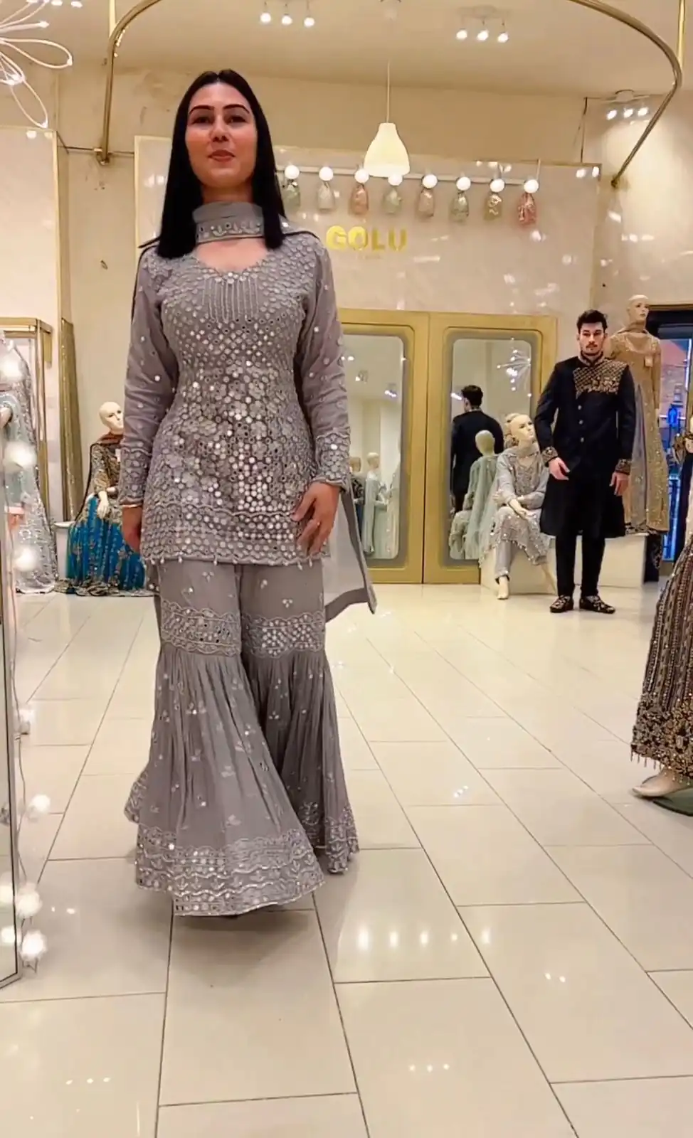 ZSR 3010 Grey Color Faux Georgette Embroidery Work Sharara Suit Casual, Wedding, Party, Festive, Events Etc. Expected Delivery 4-6 Working Days @2349/- | Jump Suits, Casual Suits, Creative suits, Designer Suits, Palazzo Suits, Party Wear Suits, Patiala Suits, Salwar suit, Straight Suits