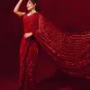 JR 601 Red Color Georgette Embroidery Sequence Work Casual, Party Wear, Wedding, Events Etc. Expected Delivery 4-6 Working Days @1699/- | Bollywood Sarees, Creative Sarees, Designer Sarees, Embroidered Sarees, Ethnic Saree, Modern Digital sarees, Party Wear Sarees, Sarees