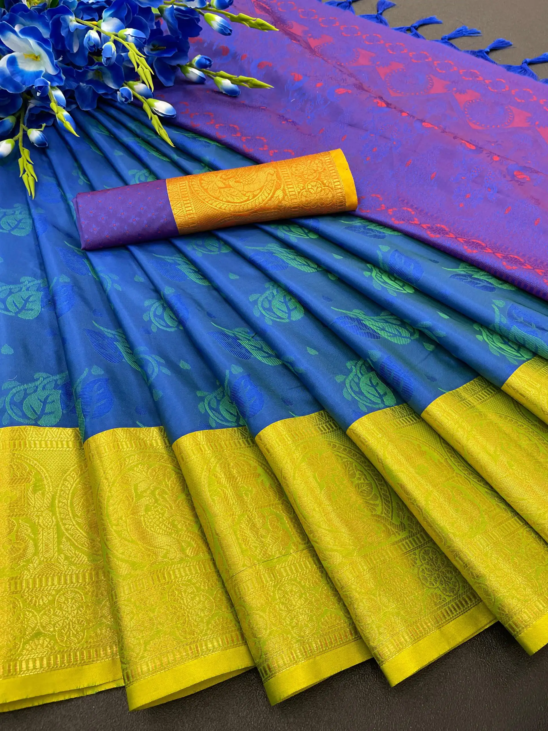 MB™️  3195 Royal Blue Color Soft Kanjivaram Jacquard Weaving Saree Casual, Party Wear, Wedding, Events Etc. Expected Delivery 4-6 Working Days @1699/- | Bollywood Sarees, Creative Sarees, Designer Sarees, Embroidered Sarees, Ethnic Saree, Modern Digital sarees, Party Wear Sarees, Sarees