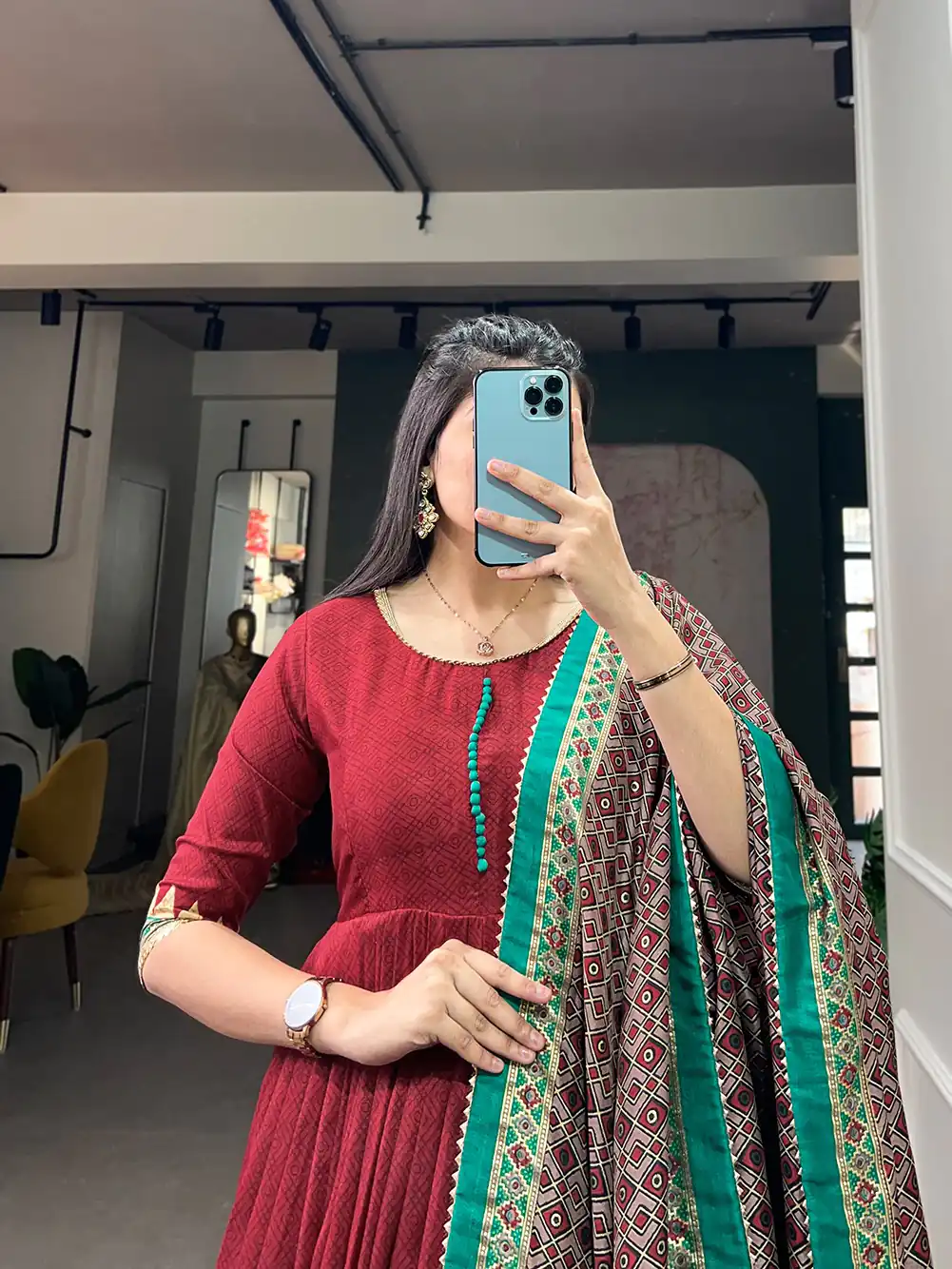 YNF 5007 Maroon Color Tussar Silk Print With Foil Printed Gown Casual, Wedding, Party, Festive, Events Etc. Expected Delivery 4-6 Working Days @2049/- | Bollywood Gowns, Creative Gowns, Designer Gowns, Embroidered Gowns, Gowns, Party Wear Gowns