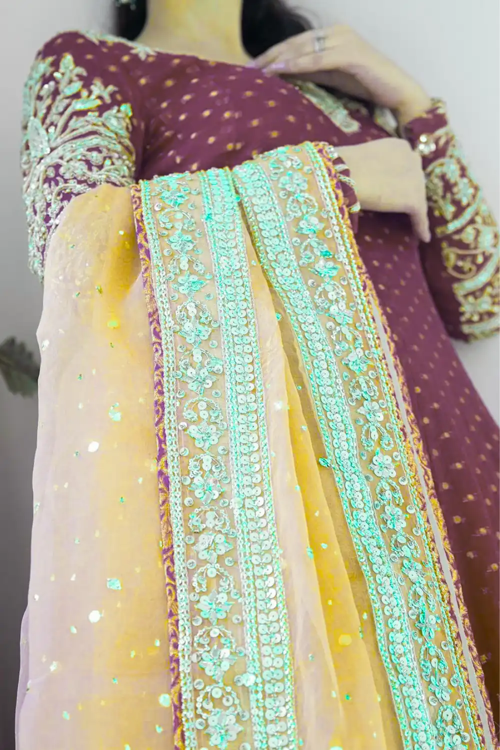 ZSR 3060 Purple Color Georgette Embroidery Sequence Work Gown Casual, Wedding, Party, Festive, Events Etc. Expected Delivery 4-6 Working Days @1999/- | Bollywood Gowns, Creative Gowns, Designer Gowns, Embroidered Gowns, Gowns, Party Wear Gowns