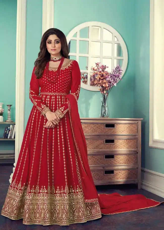 adorable-red-color-gown-georgette-with-embroidery-work